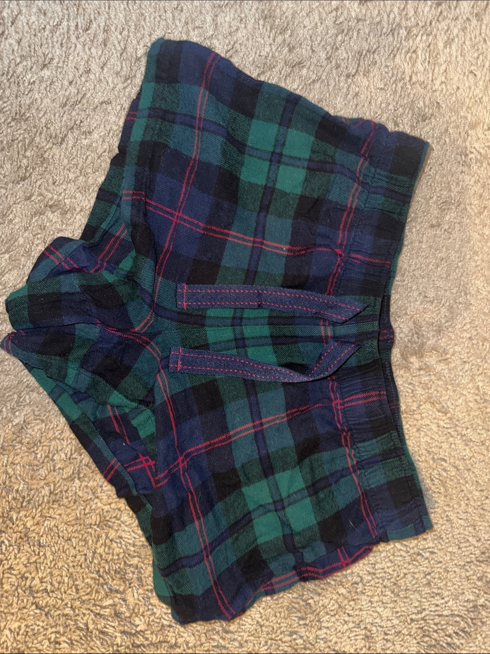 Old Navy Green, Navy & Red Plaid Athletic Shorts